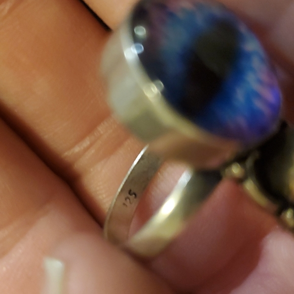 New Unique Fancy Glass Amethyst Protection Evil Eye Magic 925 Silver Ring. - Picture 16 of 16